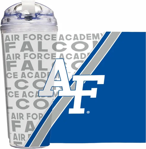 Vista 113 de Rico Industries NCAA - Vaso de acrílico estándar de 24 onzas con tapa con bisagras, vaso de doble pared con licencia oficial y popote