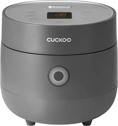 CUCKOO Micom - Olla arrocera de 3 tazas sin cocer / 6 tazas cocidas con olla interior antiadherente, pequeña arrocera con 8 opciones de menú, Gris