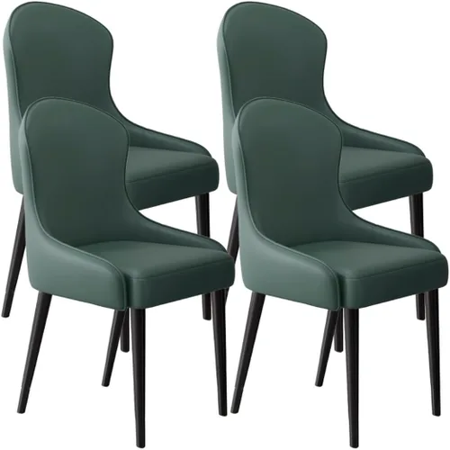 Vista 50 de YVYKFZD Leather Dining Chairs, Dining Room Chairs Set of 2/4, Kitchen Chair with Metal Leg and Backrest, Upholstered Comfy Side Chair, for Bedroom