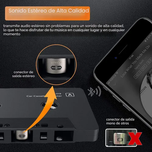 Vista 4 de Arsvita Receptor de Audio de Casete Bluetooth para Coche, Reproductor de Cinta Bluetooth 5.0 Adaptador Auxiliar de Casete