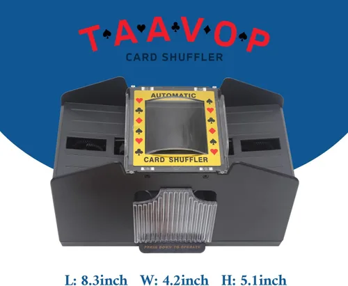 Vista 5 de Barajador de cartas 2-4 baraja automática, funciona con pilas máquina barajadora de tarjetas eléctrica para UNO/Poker/Playing Card