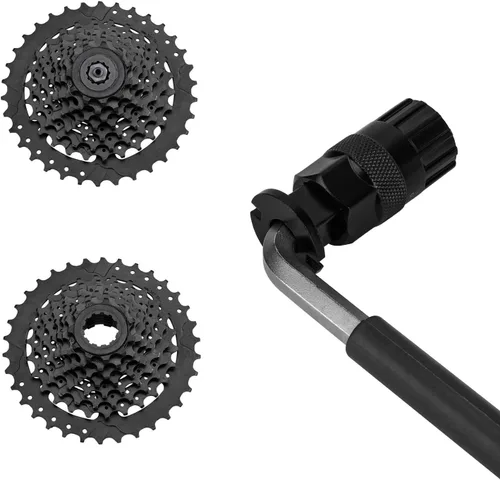 Vista 4 de QKURT Kit de herramientas de látigo de cadena, herramienta de extracción de casete de bicicleta+llave auxiliar+herramienta de bloqueo de casete