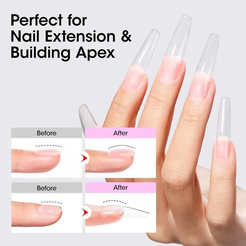 Vista 4 de GELLEN Juego de Gel Constructor para Uñas, 10 en 1 Poly Gel de Extensión de Uñas Duras Removible UV, Juego de Esmalte de 4 Colores Transparente