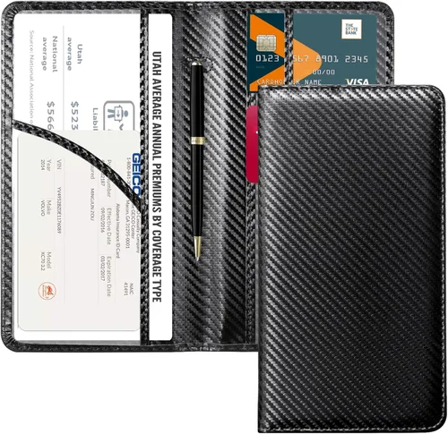 Vista 13 de CoBak Soporte para Registro y Seguro de Automóvil - Organizador de Guantera de Vehículo, Estuche de Accesorios de Compartimento de Auto y Camión