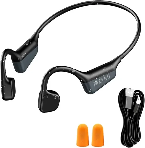 Auriculares de conducción ósea, auriculares inalámbricos Bluetooth 5.4 de oreja abierta, con micrófono, tiempo de reproducción de 15 horas, Negro