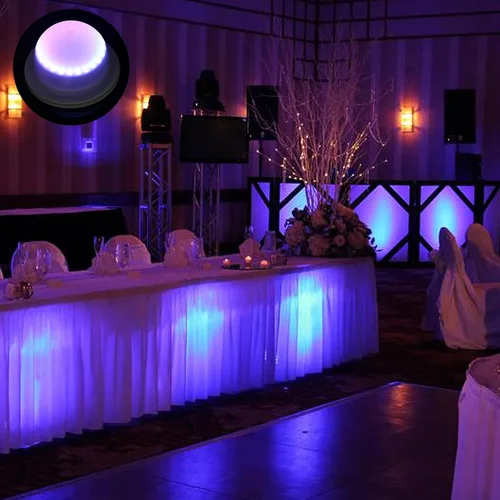 Vista 4 de Luz debajo de la mesa para fiestas, iluminación de mesa de cóctel para bodas con control remoto, iluminación vertical recargable para mesa de café