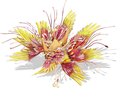 Vista 9 de Piececool Kits de modelos de metal 3D, serie de 12 constelaciones - Grúas de deseos Géminis, kits de construcción de modelos de metal, kits