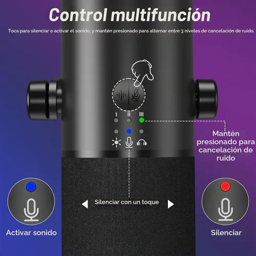 Vista 7 de TONOR Micrófono dinámico para juegos XLR/USB con cancelación de ruido AI Negro