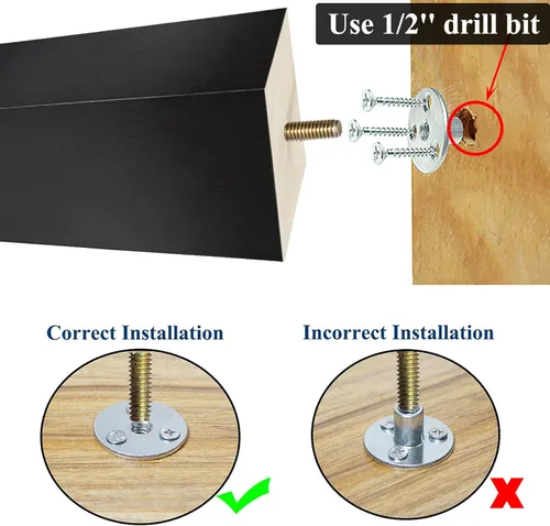 Vista 8 de AORYVIC Patas para muebles, patas de sofá de madera de 5 pulgadas, paquete de 6 patas de repuesto para sofá, patas negras para seccional, cómoda