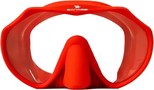 Bonassi Hera Mask Frameless , Low Volume, Wide View, Micrometrical Strap Regulation Great for Diving and Snorkling with Box