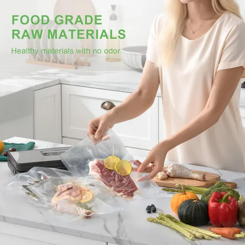 Vista 7 de Bolsas selladoras de 200 pintas de 11 x 16 pulgadas, sin BPA y resistentes, bolsa selladora al vacío de alimentos texturizada de grado comercial
