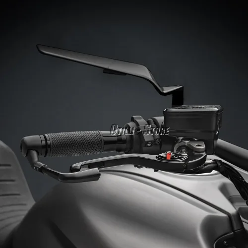 Vista 6 de Espejos de motocicleta retrovisor giratorio ajustable compatible con Ducati Diavel 1260/S 2019-2022, espejos laterales de aluminio para motocicleta