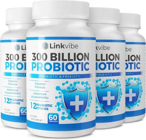 Vista 8 de Probiótico 300 mil millones de UFC – 12 cepas con prebióticos orgánicos para la salud digestiva e intestinal, inmune, hinchazón – Probióticos