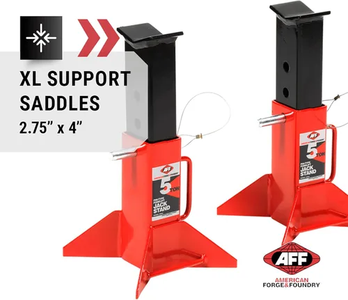 Vista 4 de AFF Soportes de gato tipo pin resistentes, capacidad de 5 toneladas (10,000 libras), 1 par, 3305A