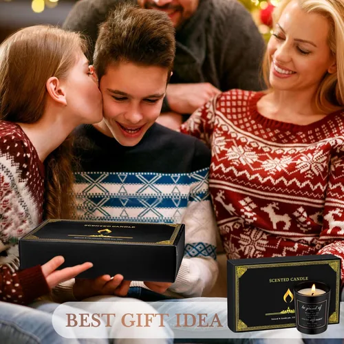 Vista 5 de MTLEE Juego de 8 velas perfumadas de regalo de agradecimiento para empleados y profesores, velas inspiradoras en tarro de cera de soja