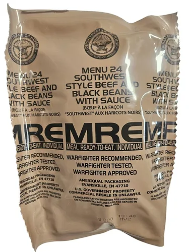 Vista 11 de USGI MRE original [Comida, lista para comer] Fecha de inspección 01/2026 o más reciente [Nuevo embalaje] - Elige la ración de menú con plato