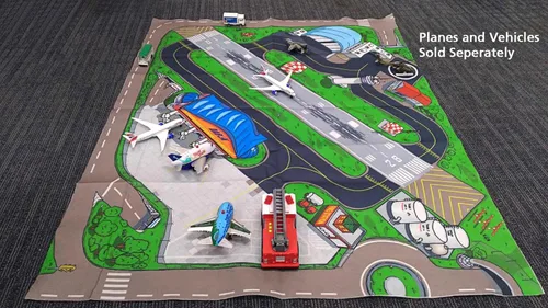 Vista 2 de Esterilla de juego grande con diseño de aeropuerto internacional, producto #HR2039.