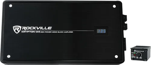 Rockville Krypton M4 6000w Peak/1500w RMS Mono 1 Ohm Amplificador de Coche Amp+Remoto