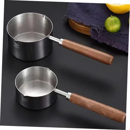 Vista 3 de KICHOUSE Olla pequeña con ollas, sartenes para el hogar, olla pequeña para fundir ollas de acero inoxidable, sartén con boquilla para verter, sartén