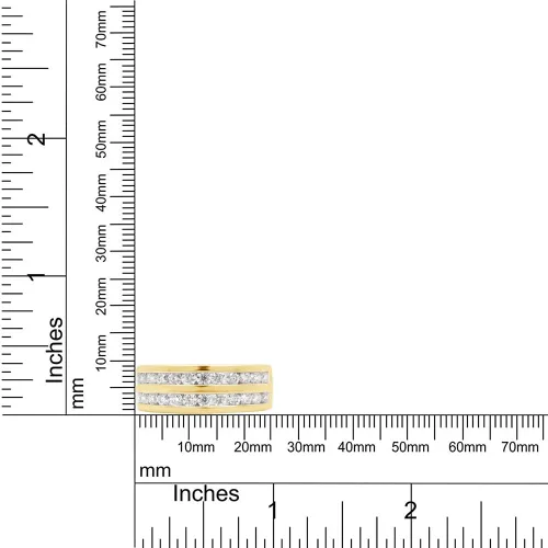 Vista 5 de SAVEARTH DIAMONDS Anillo de compromiso de 2 filas de diamantes de moissanita de corte redondo de 1 13 quilates en oro de 14 quilates sobre plata