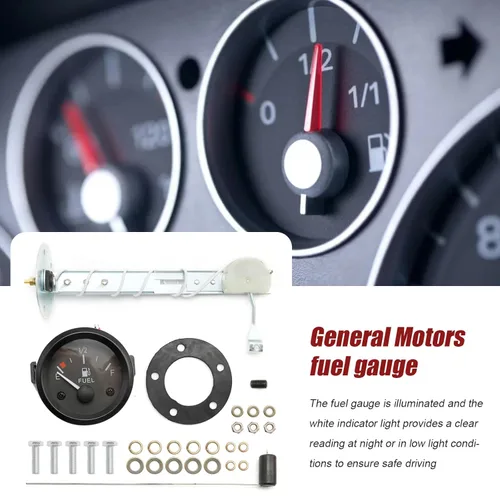 Vista 5 de Medidor de nivel de combustible universal de 2 pulgadas 52 mm para coche con sensor de combustible E-1/2-F puntero 12 V