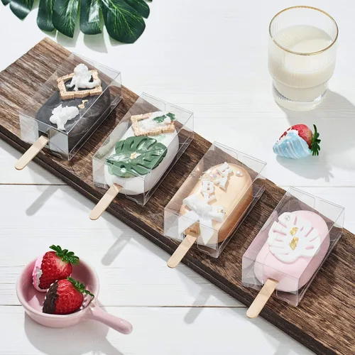 Vista 4 de 28 cajas profesionales para tartas de 3.7 x 2.2 x 1.5 pulgadas, cajas de regalo de plástico transparente, cajas de dulces de helado transparentes
