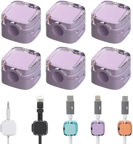 Vista 9 de 6 Pack de Clips Magnéticos para Gestión de Cables, Organizador Magnético de Cables Nuevo 2024, Soporte de Almacenamiento para Cables de Carga USB