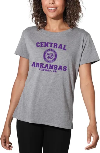 Vista 29 de Colección oficial de camisetas sueltas con logotipo de círculo envejecido universitario para mujer, jaspeado atlético