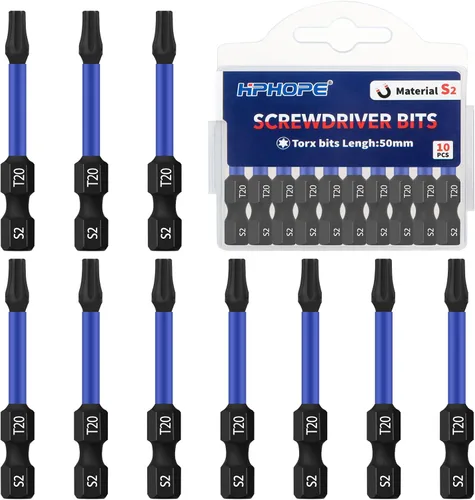 Vista 11 de HPHOPE Juego de puntas para destornillador PZ2 10 piezas, puntas Pozi PZ2, punta hexagonal de 1/4", longitud: 50 mm