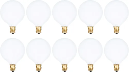Vista 8 de Simba Lighting Bombilla redonda G16.5 con forma de globo pequeño de 25 W, base de candelabro E12 (paquete de 10) para candelabro, ventilador