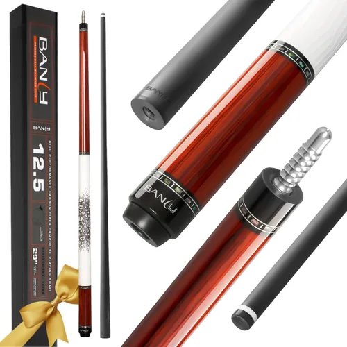 Vista 14 de Banly Carbon Fiber Pool Cue Stick 12.5mm Time Crystal Tip, Low Deflection Pool Cue Professional Billiard Cue Sticks with Gift Box