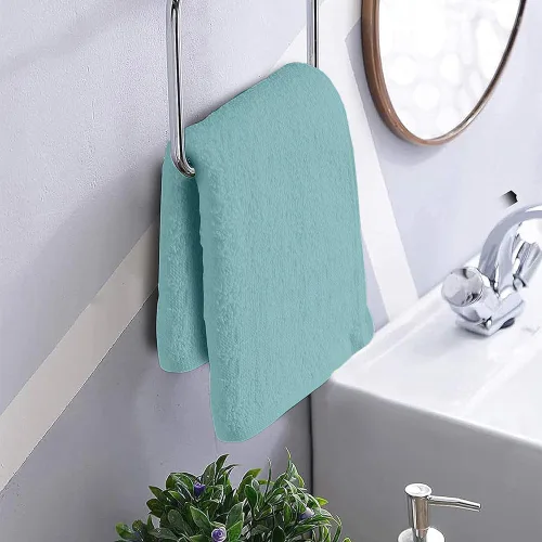 Vista 6 de Paño 100% algodón, paquete de 60, 700 GSM, paño suave para cara y cuerpo, altamente absorbente, 12 x 12 pulgadas, aguamarina