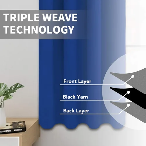 Vista 91 de Easy-Going - Cortinas opacas para dormitorio, aislamiento térmico sólido con ojales, cortinas de ventana para reducción de ruido, cortinas