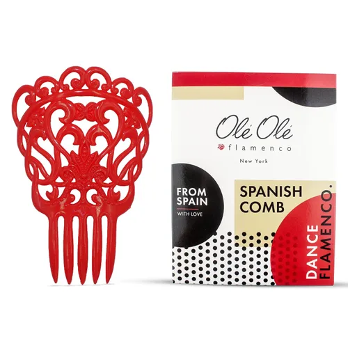 Ole Ole Flamenco Peine para bailarines con diseño ornamental Español Horquillas para bailarines Modelo II (rojo)