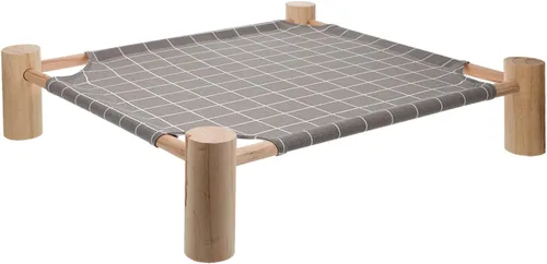 Elevated Detachable Pet Bed Small Size Washable Indoor Outdoor Hammock Bed for Cats and Dogs Four Seasons Use Gray Base