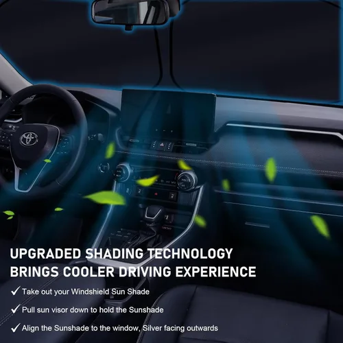 Vista 4 de Parasol para parabrisas delantero de autos, refleja rayos UV, mantiene al vehículo fresco, visor parasol plegable y reflector del sol