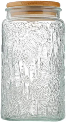 Vista 18 de ANSQU Juego de 4 tarros de almacenamiento herméticos de vidrio vintage, recipientes de almacenamiento de vidrio de 17 onzas líquidas con tapas