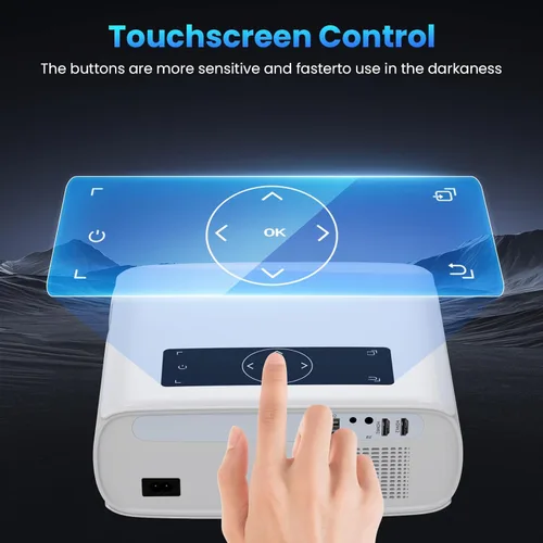 Vista 6 de GROVIEW Proyector, 15000lux 490ANSI nativo 1080P WiFi Bluetooth proyector, proyector de video de 300 pulgadas, compatible con 4K y zoom