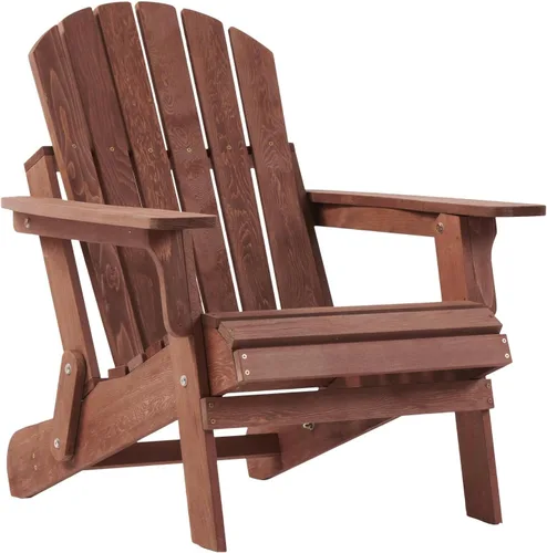 Vista 9 de Donext Silla Adirondack plegable, silla de patio de madera de capacidad de 330 libras con acabado a base de agua, sillas de salón de exteriores