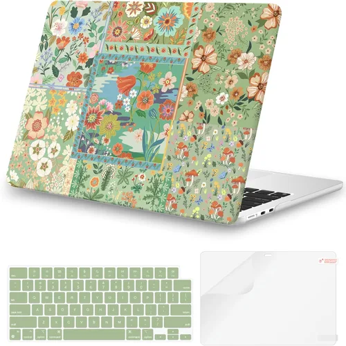 Vista 20 de iCasso para M4 MacBook Air de 13 pulgadas Funda 2025 2024-2022 M3 M2 Modelo A 3240 A3113 A2681, Funda de plástico de patrón protector resistente