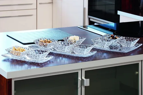 Vista 5 de Nachtmann Bossa Nova Collections, juego de 3 piezas de platos y cuencos, para salsas, ensaladas pequeñas, frutos secos, frutas secas, vidrio