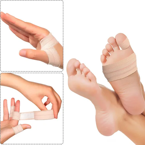 Vista 3 de 4 rollos de cinta elástica adhesiva, vendaje elástico flexible para deportes, esguinces de tobillo, rodilla y muñeca, mascotas de animales, 1