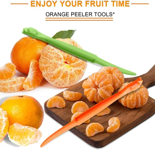 Vista 3 de Mabor 6 unids herramienta de pelador de naranja de plástico cítrico limón Peeler naranja palo de fruta herramienta de pelar para pomelo naranja