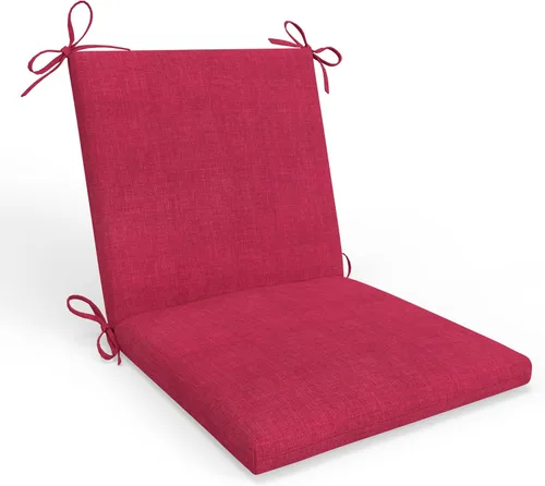 Vista 9 de Pillow Perfect 1 cojín sólido para asiento de silla con respaldo sólido para interior/exterior con lazos, esquinas redondeadas, asiento profundo