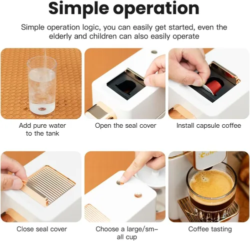 Vista 6 de Máquina espresso para cápsulas de café compatible con máquina Nespresso OriginalLine, cafetera espresso para Nespresso OriginalLine, cápsulas