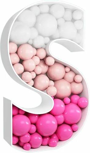 Vista 26 de Kit de bricolaje de letras de globos mosáicos de 2 pies de alto, letra A, letras rellenables con marco para decoración de fondo de fiesta