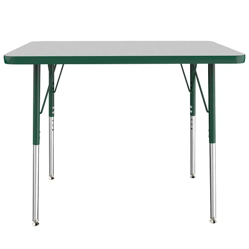 Vista 225 de FDP - Mesa rectangular para actividades escolares y de oficina (24 x 36 pulgadas), patas estándar con deslizadores giratorios, altura ajustable