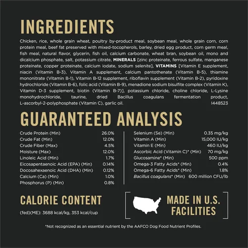 Vista 4 de Purina Pro Plan Salud Articular para Perros, Alimento Seco para Perros de Raza Grande, Mezcla Desmenuzada Fórmula de Pollo y Arroz - Bolsa de 34 lb