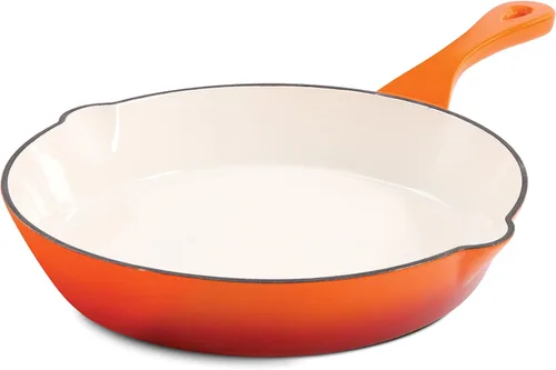 Vista 9 de Crock Pot Artisan - Sartén redonda de hierro fundido esmaltado, 8 pulgadas, color rojo escarlata