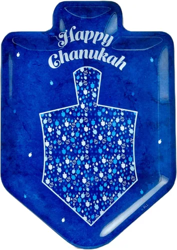 Rite Lite Happy Chanukah Dreidel - Bandeja grande de melamina decorativa para centro de mesa, decoración del hogar, elegante vajilla perfecta para